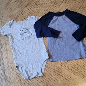 24 month boys onsie and lomg sleeve shirt bundle